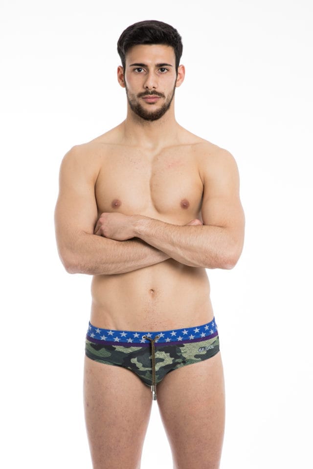 Basic Three Camou Blue Stars