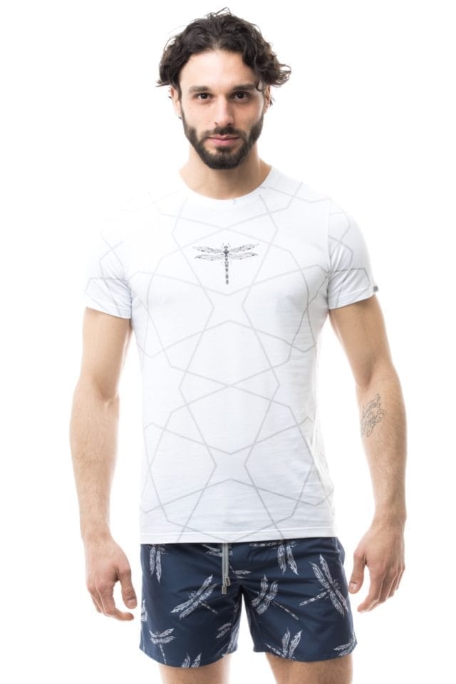T-shirt Dragonfly White